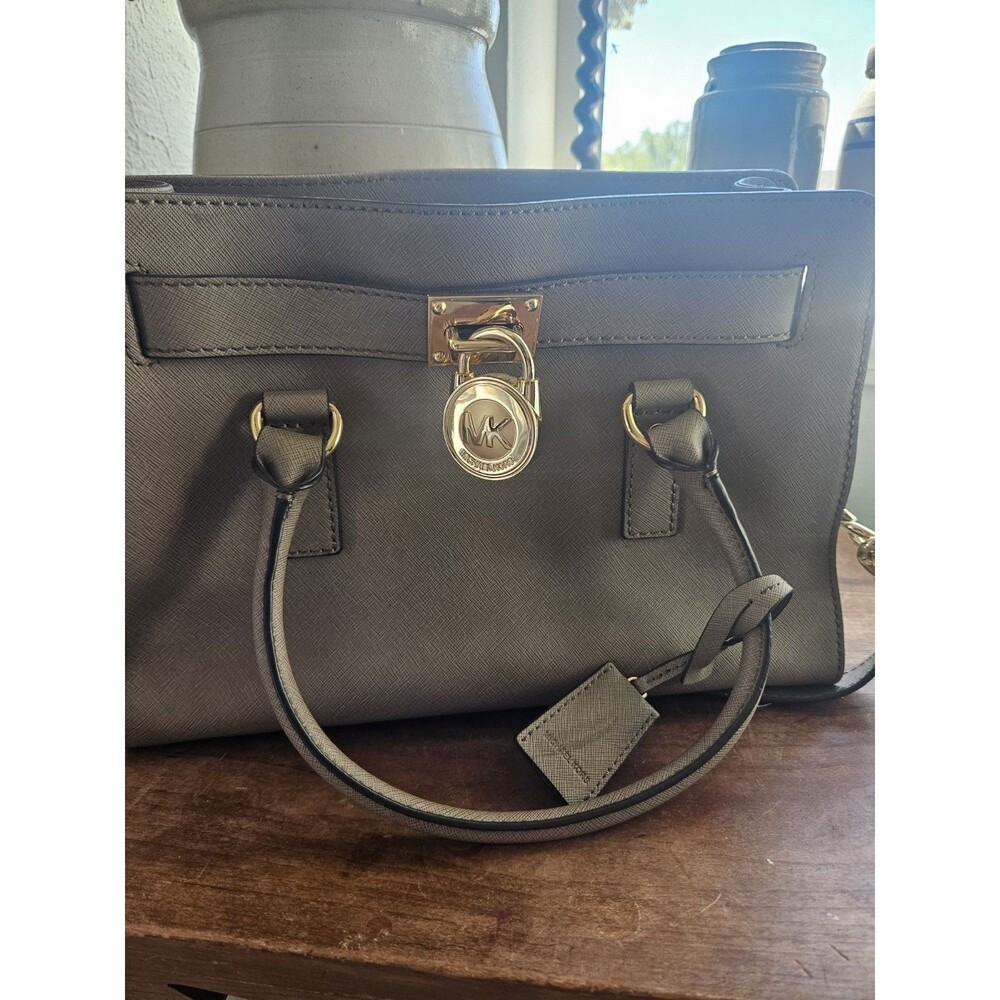 Michael Kors Hamilton East West Saffiano Leather Satchel/Shoulder Bag-Dark Dune.